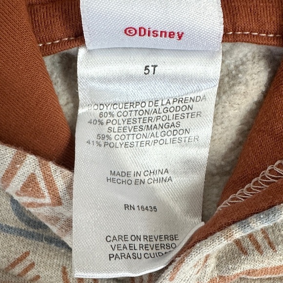 Boxlunch Lion King Patterned Hoodie with Simba Embroidery size 5t - Picture 5 of 8